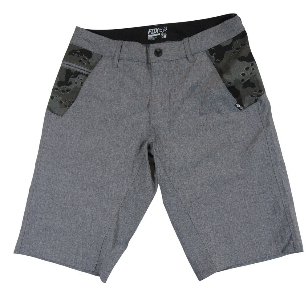 Fox Racing Mens Shorts 29 x 12 Tech Gray Camouflage Trim Pocket Pockets